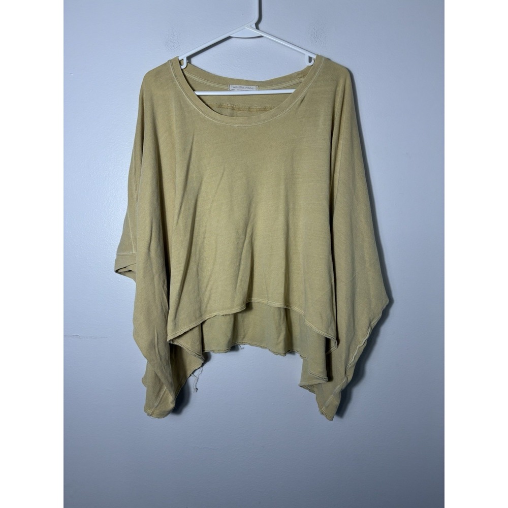 Free People We The Free Oversized Asymmetrical Cotton T-shirt Sz Large Boho